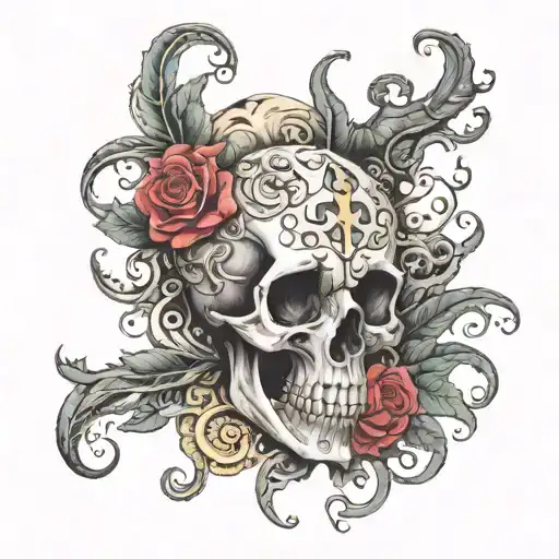 Memento no mori tattoo design idea