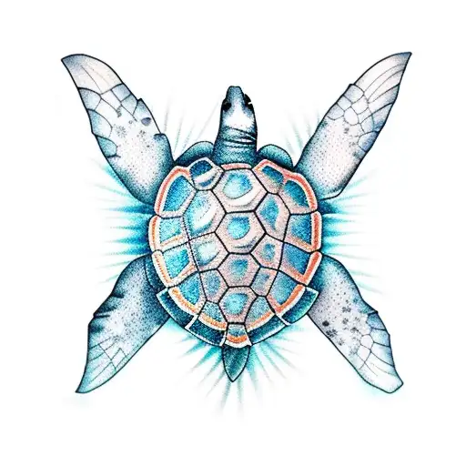 underwater turtle tattoo design idea