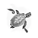 underwater turtle tattoo design idea