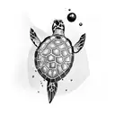underwater turtle tattoo design idea