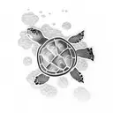 underwater turtle tattoo design idea