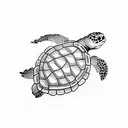 underwater turtle tattoo design idea