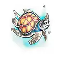 underwater turtle dangerous tattoo design idea