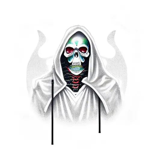 grim reaper hood tattoo design idea