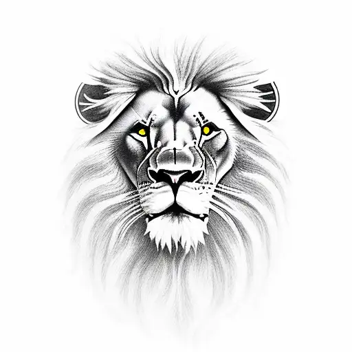 lion with 3 crosses tattoo design idea