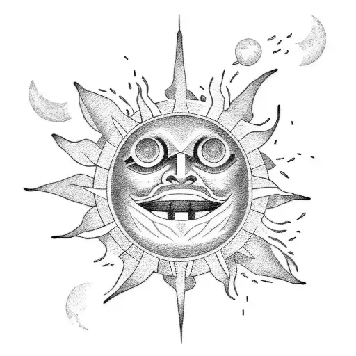 Sun and Moon tattoo design idea
