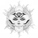 Sun and Moon tattoo design idea