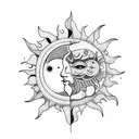 Sun and Moon tattoo design idea