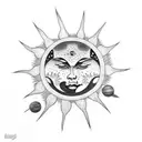 Sun and Moon tattoo design idea