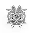 pentagram tattoo design idea