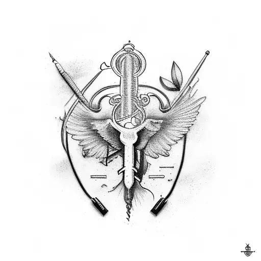 the veterinary caduceus with the words "primum non nocere" written somewhere tattoo design idea
