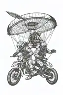 paraglider and scuba diver tattoo design idea