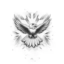 flying bald head eagle tattoo design idea