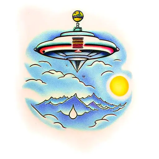 ufo tattoo design idea