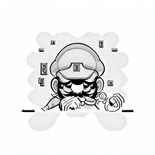 Mario bros tattoo design idea