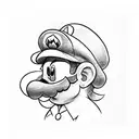 Mario bros tattoo design idea