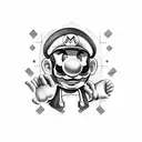 Mario bros tattoo design idea