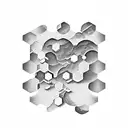 honeycomb hexagons containing scenes in each, new orleans Jackson square, rocky mountain front range, pnw evergreens fog tattoo design idea