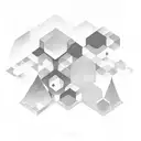 honeycomb hexagons containing scenes in each, Jackson square, rocky mountains, pnw evergreens tattoo design idea