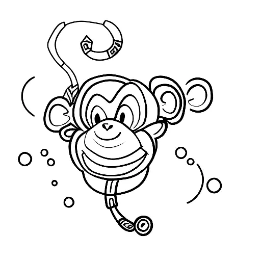 Monkey recovered from an illness tattoo design idea