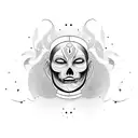 face behind a mask crying and screaming, panic, anxiety, tattoo design  tattoo design idea