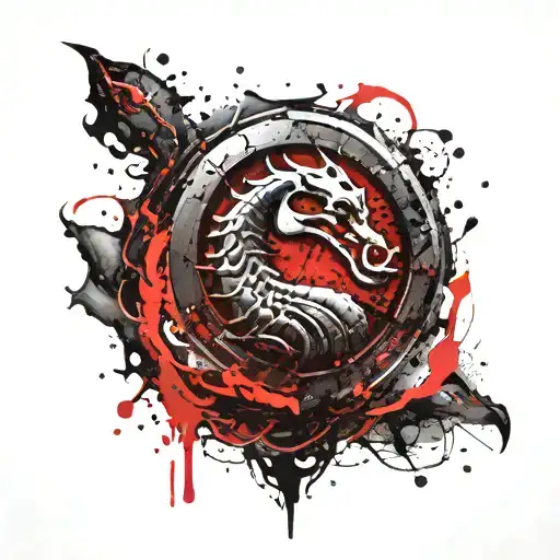 mortal kombat logo tattoo design idea