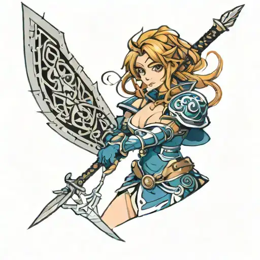 Warrior Princess Sugie tattoo design idea