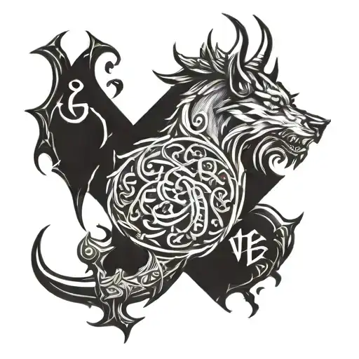 First name Cassie Melinda viking tattoo design idea