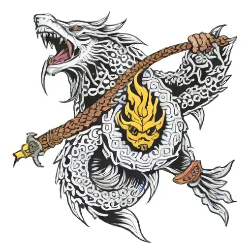 use weapon from elden ring  tattoo design idea
