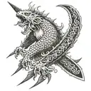 use weapon from elden ring  tattoo design idea