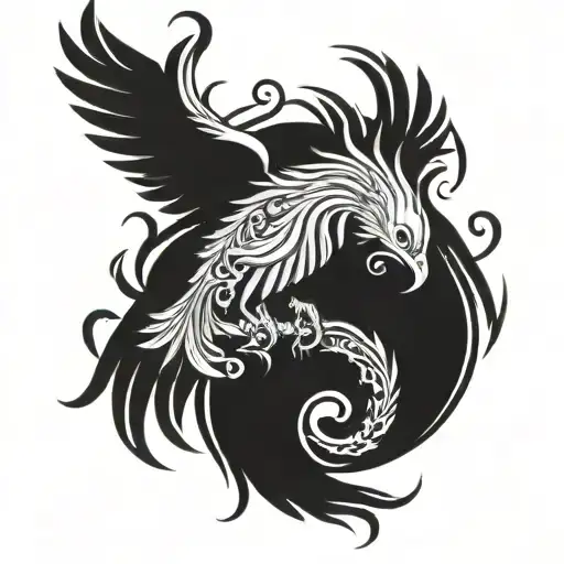phoenix renaissance evil tattoo design idea