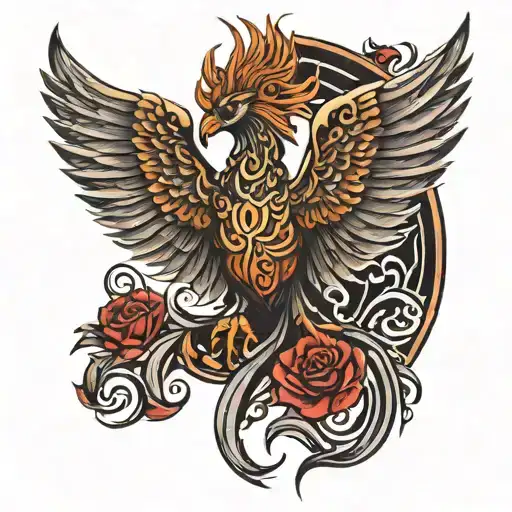 phoenix renaissance evil tattoo design idea