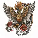 phoenix renaissance evil tattoo design idea