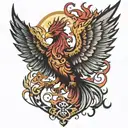 phoenix renaissance evil tattoo design idea