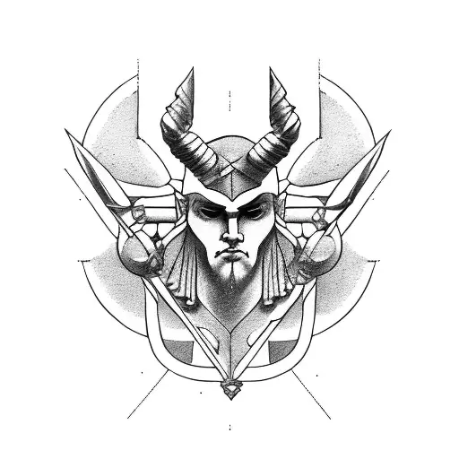 atlas Greek god with "the deed is all not the glory" tattoo design idea