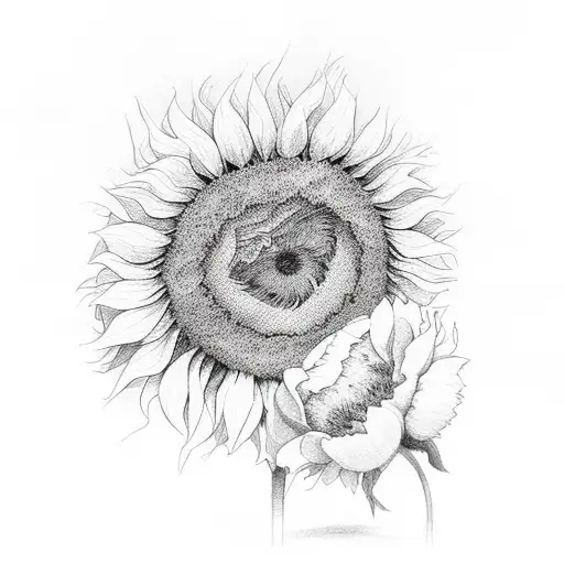 I don't and will not fear tomorrow as though today has been enough. sunflowers and peony tattoo design idea