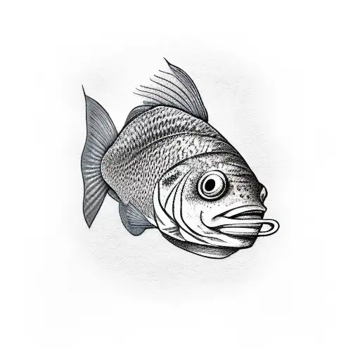 a fish on a bicycle smoking a cigar tattoo design idea