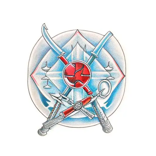 Red Chilly crossed over a spanner tattoo design idea