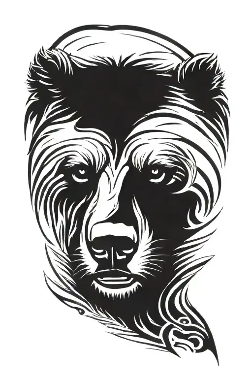 Kodiak bear head tattoo design idea