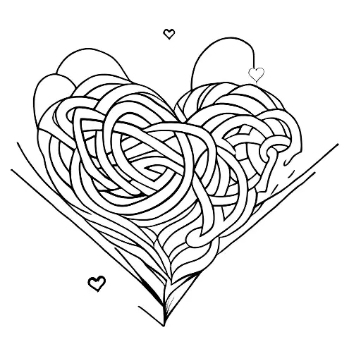 heart with Alex and Lucia  tattoo design idea