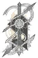 Nier Automata sword geometrical tattoo design idea