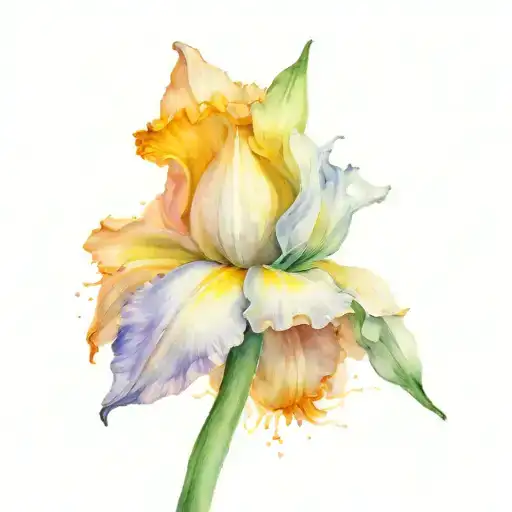 majestic, daffodil bud tattoo design idea