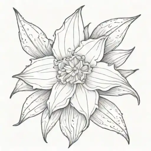 sexy  daffodil bud tattoo design idea