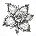 sexy  daffodil bud tattoo design idea