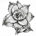 sexy  daffodil bud tattoo design idea