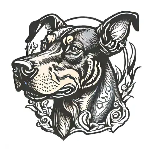 Doberman dog tattoo design idea