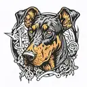 Doberman dog tattoo design idea