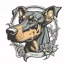 Doberman dog tattoo design idea