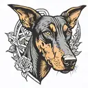 Doberman dog tattoo design idea