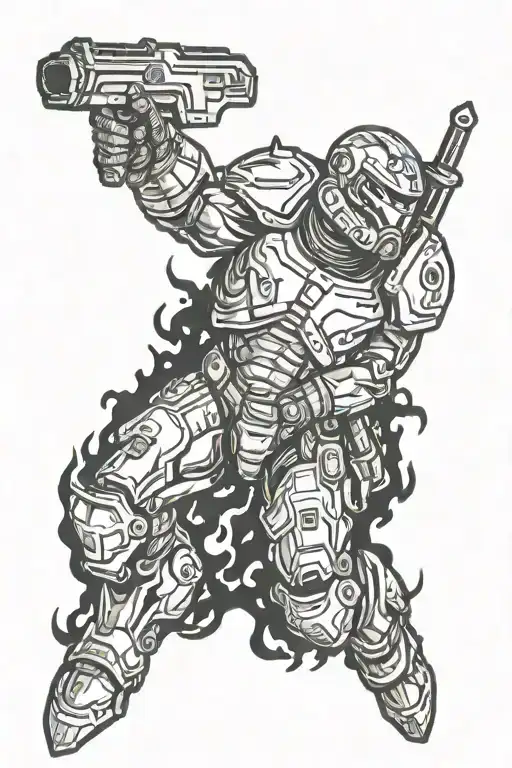 doom slayer mark tattoo design idea
